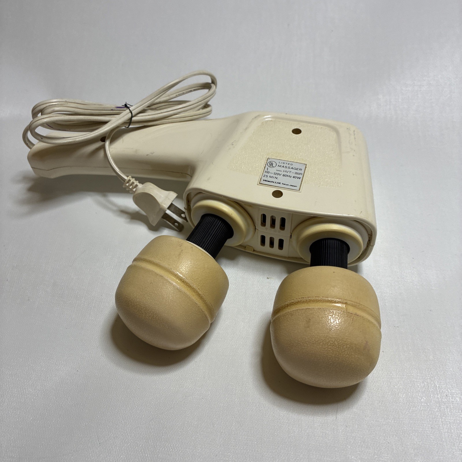 Vintage Hitachi Massager Dual Heads Electric 2 Speed HVT350R Japan Tested