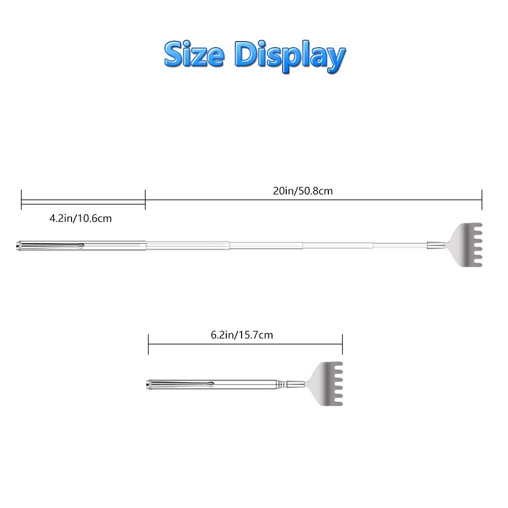 Extendable Back Scratcher for Men – 3 Pack Portable Telescopic Metal Back Scrat