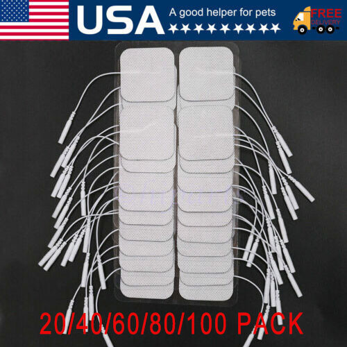 40 TENS Electrode Pads EMS Replacement Unit 7000 3000 2×2 Muscle Stimulator BULK