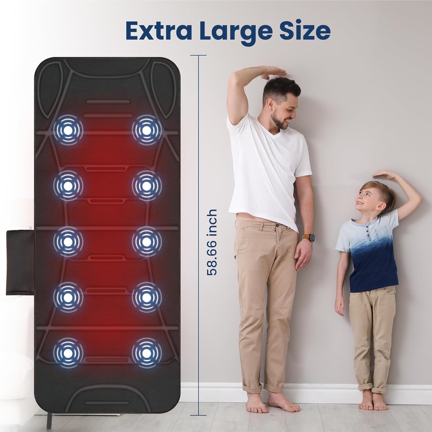 Soothing Full-Body Vibration Massage Mat with Heating Zones & Auto Shut-Off