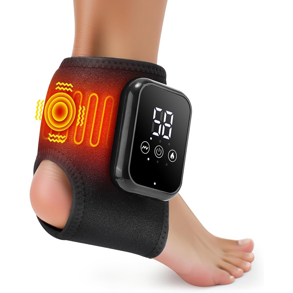 Pair Cordless Foot Ankle Massager Pain Relief with 3 Heat & 3 Vibration Modes