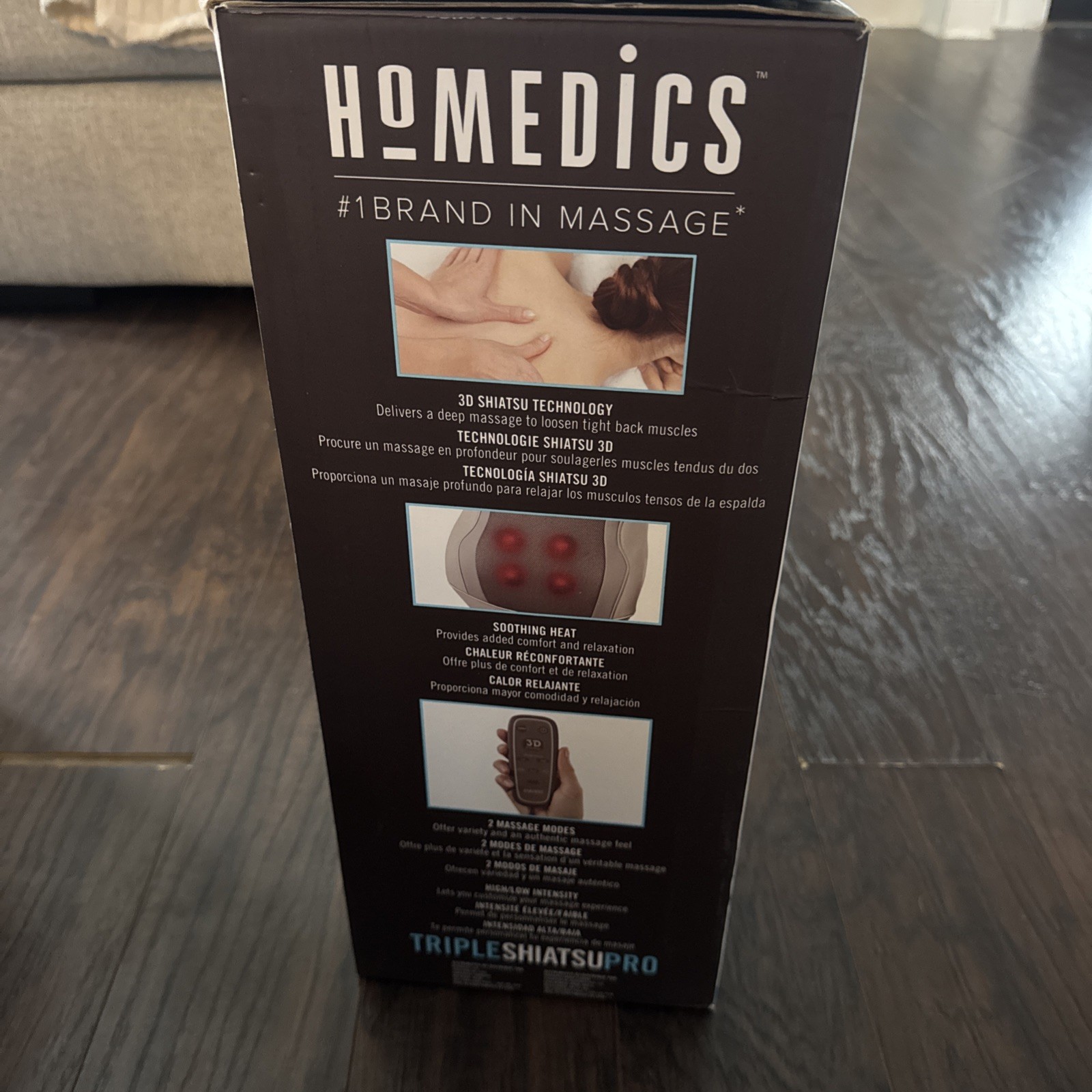 HoMedics Triple Shiatsu Pro 3D Kneading Massage Cushion w/Heat Relax Home Office