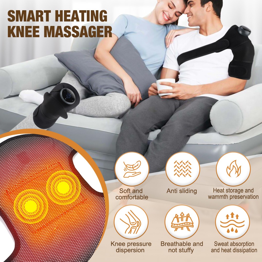 Heating Knee Massager, Knee Shoulder Elbow 3-in-1 Heating Vibration Massager