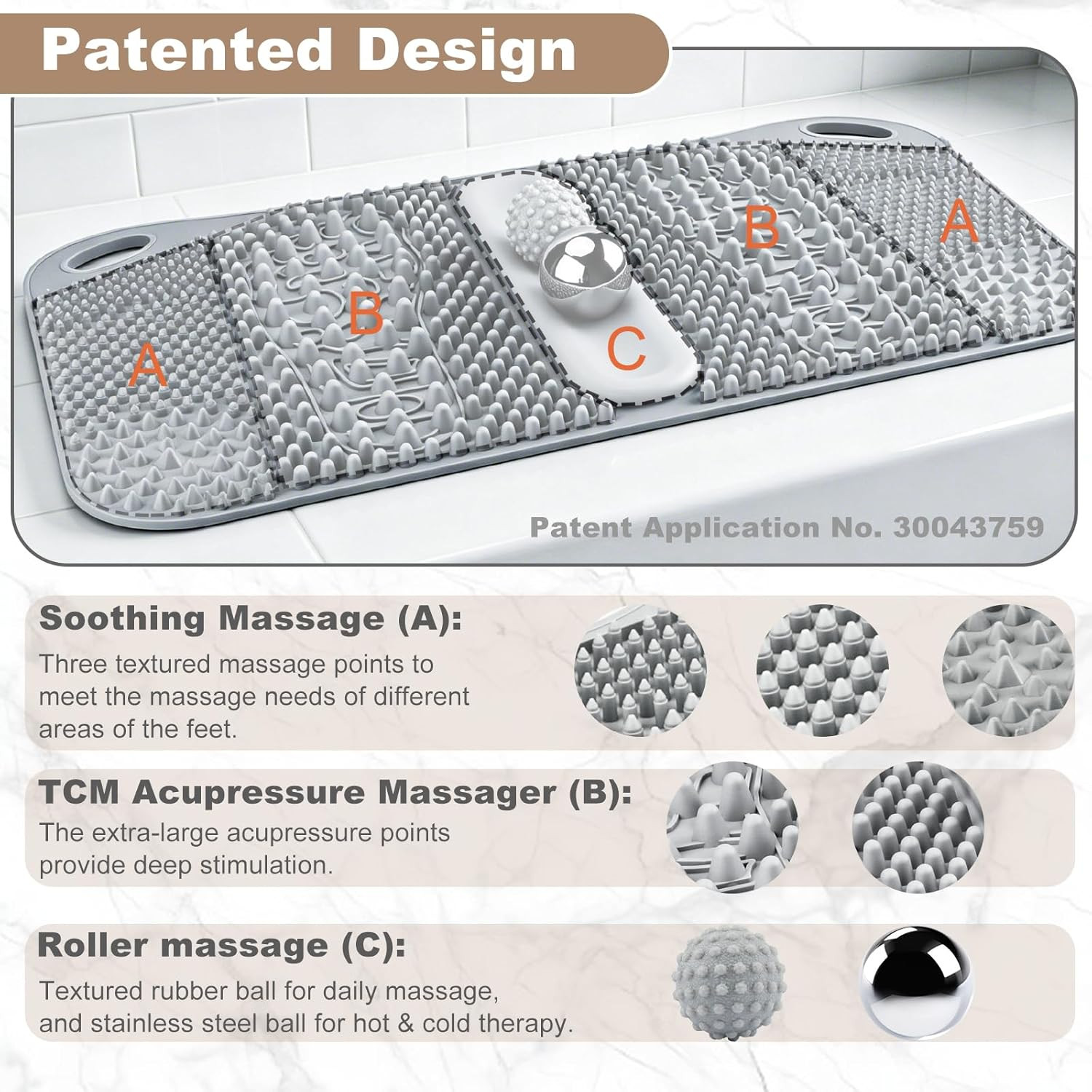 Foot Massage Acupressure Mat with Massage Balls for Foot Pain & Plantar Fasciiti
