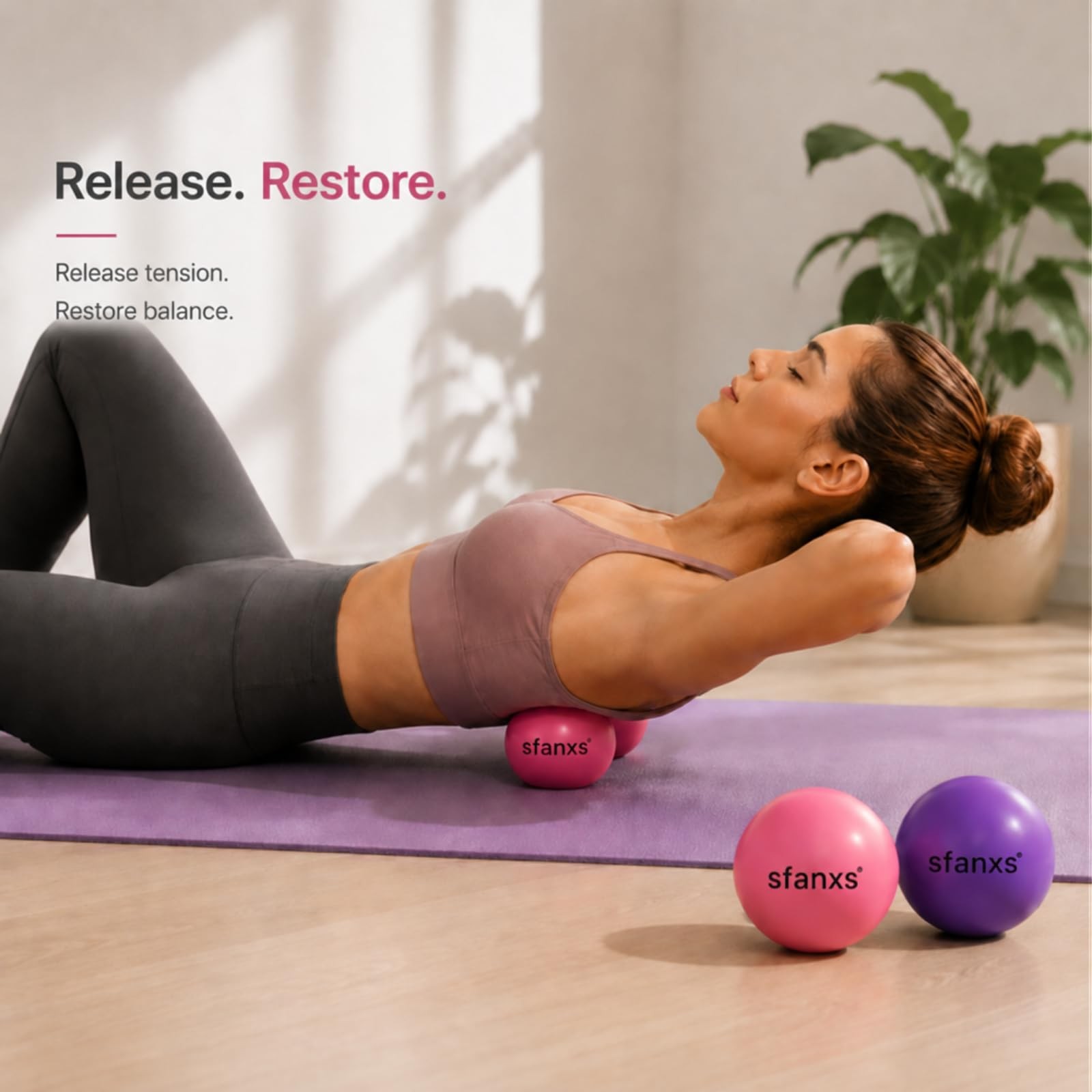 2 Pack Hip Flexor Release Ball Set, 4 Inch Myofascial Massage Balls for Psoas…