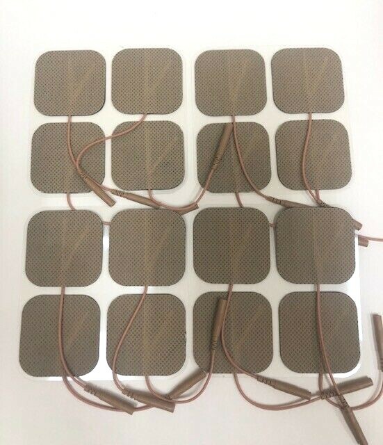 16 Electrodes Pads Tens Units 2 Inch Square TAN Cloth Free Shipping!