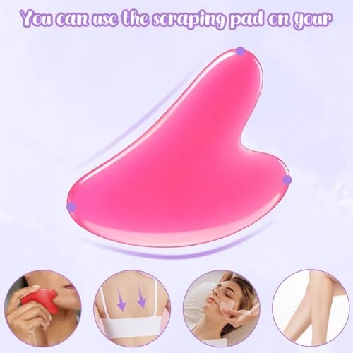 20 Pcs Heart Shaped Gua Sha Massage Tools – Resin Facial & Body Stones for Spa,