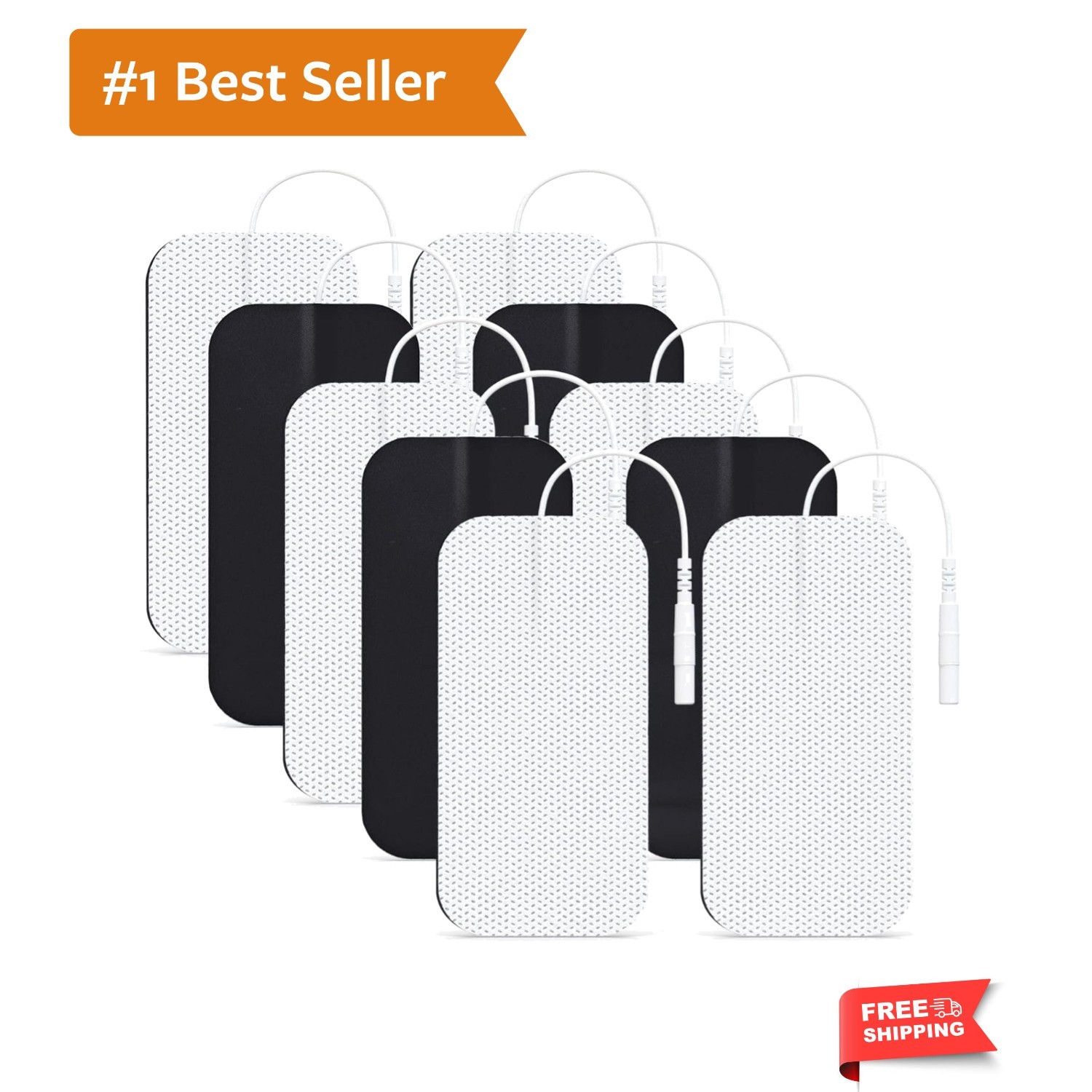 TENS Unit Electrode Pads 2″x4″ 10 Pcs, Latex-Free Reusable Gel Replacement P…