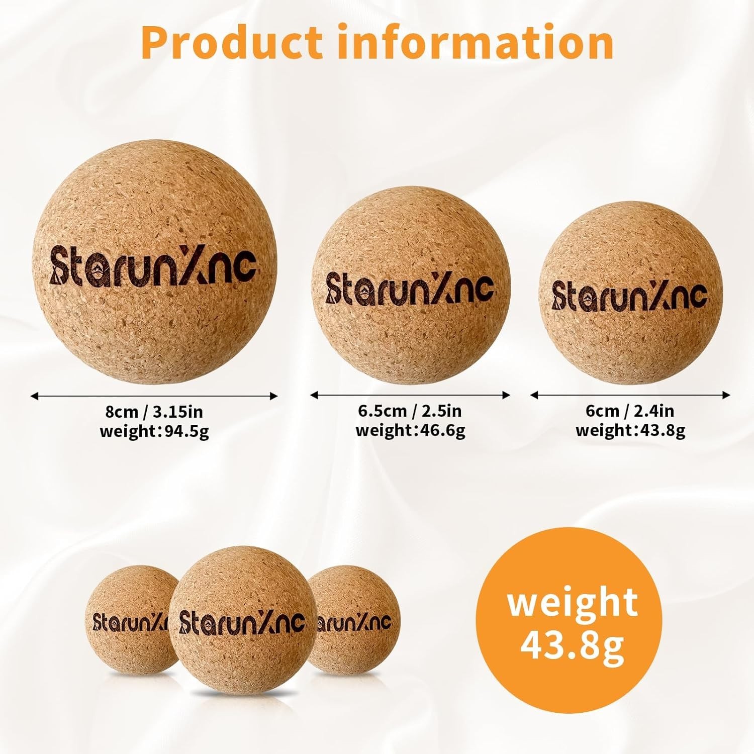 Natural Cork Massage Balls Set – Ideal for Deep Tissue Therapy & Stress Relief