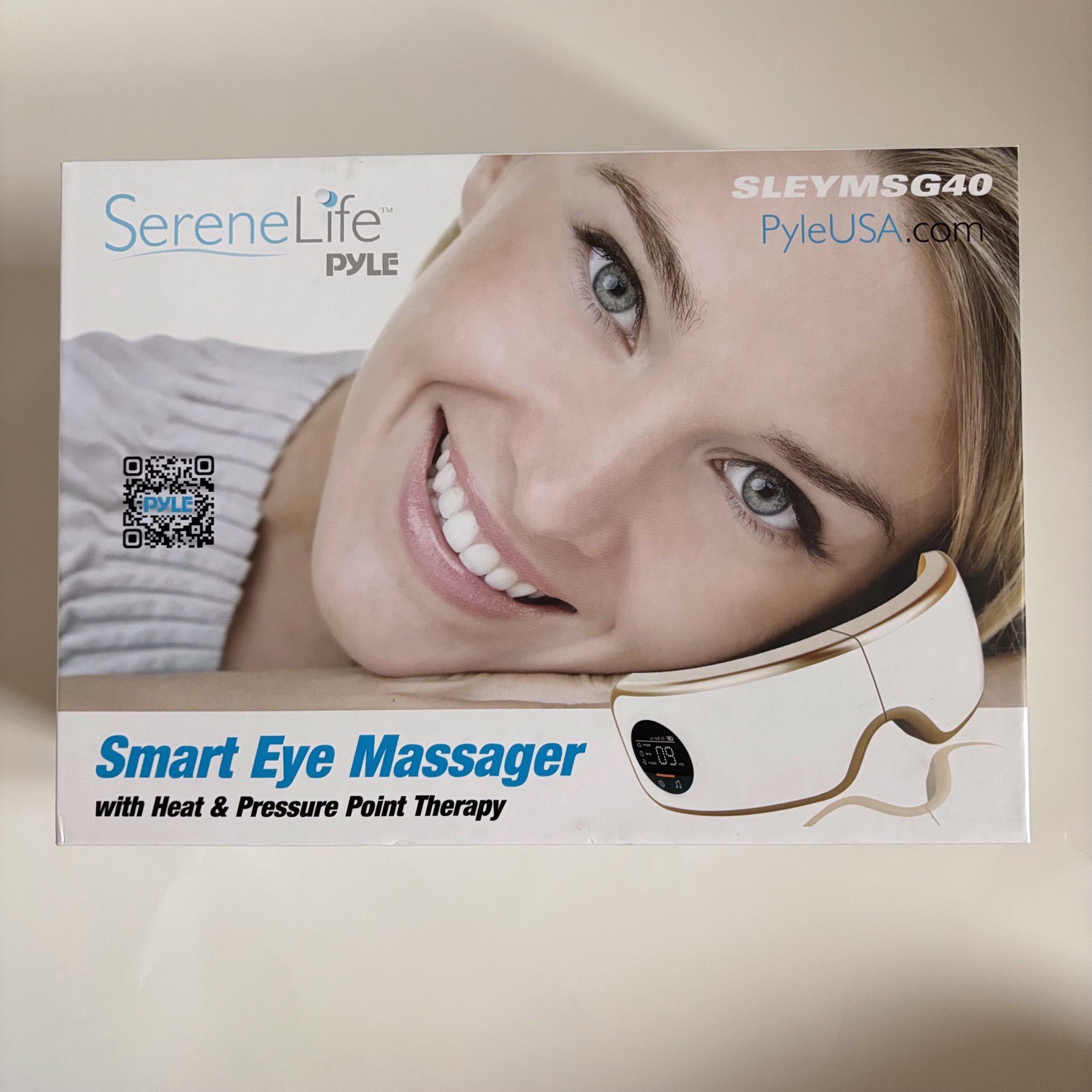 SereneLife SLEYMSG40 Smart Eye Massager Heat Pressure Therapy w/ Box Manual Used