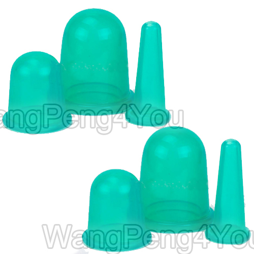 SILICONE MASSAGE VACUUM BODY FACIAL CUPS set of 6pcs ANTI CELLULITE CUPPING