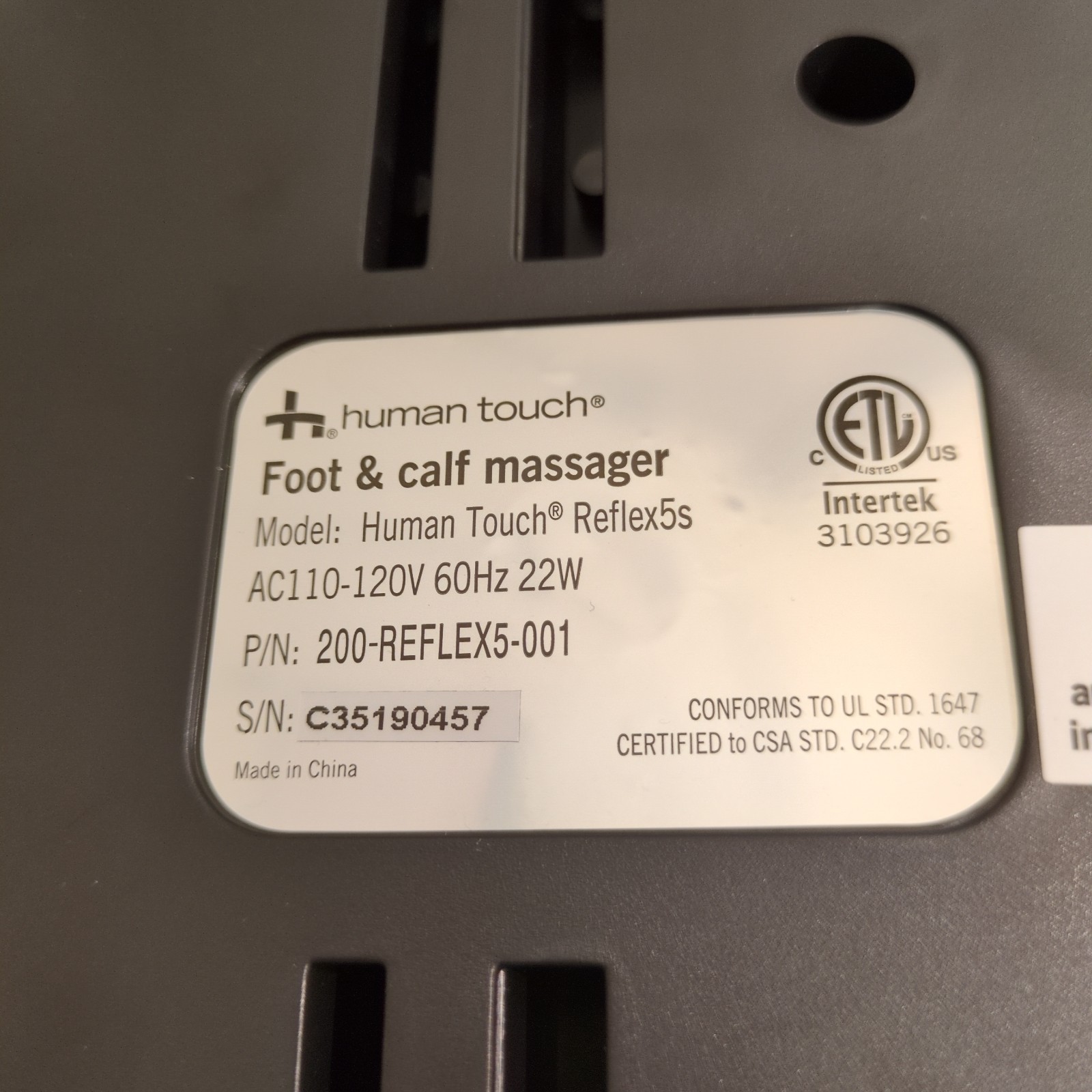 Human Touch Reflex Sol Foot And Calf Massager *GREAT CONDITION* Tested