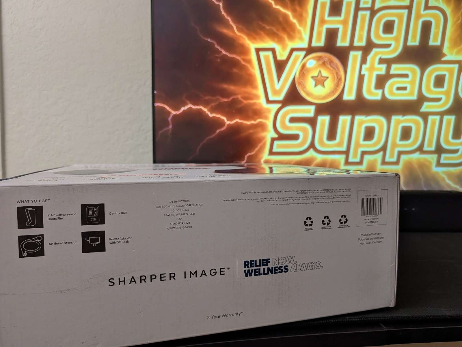 Sharper Image Air Compression Boots Flex Leg Recovery System Large/X-Large Blue