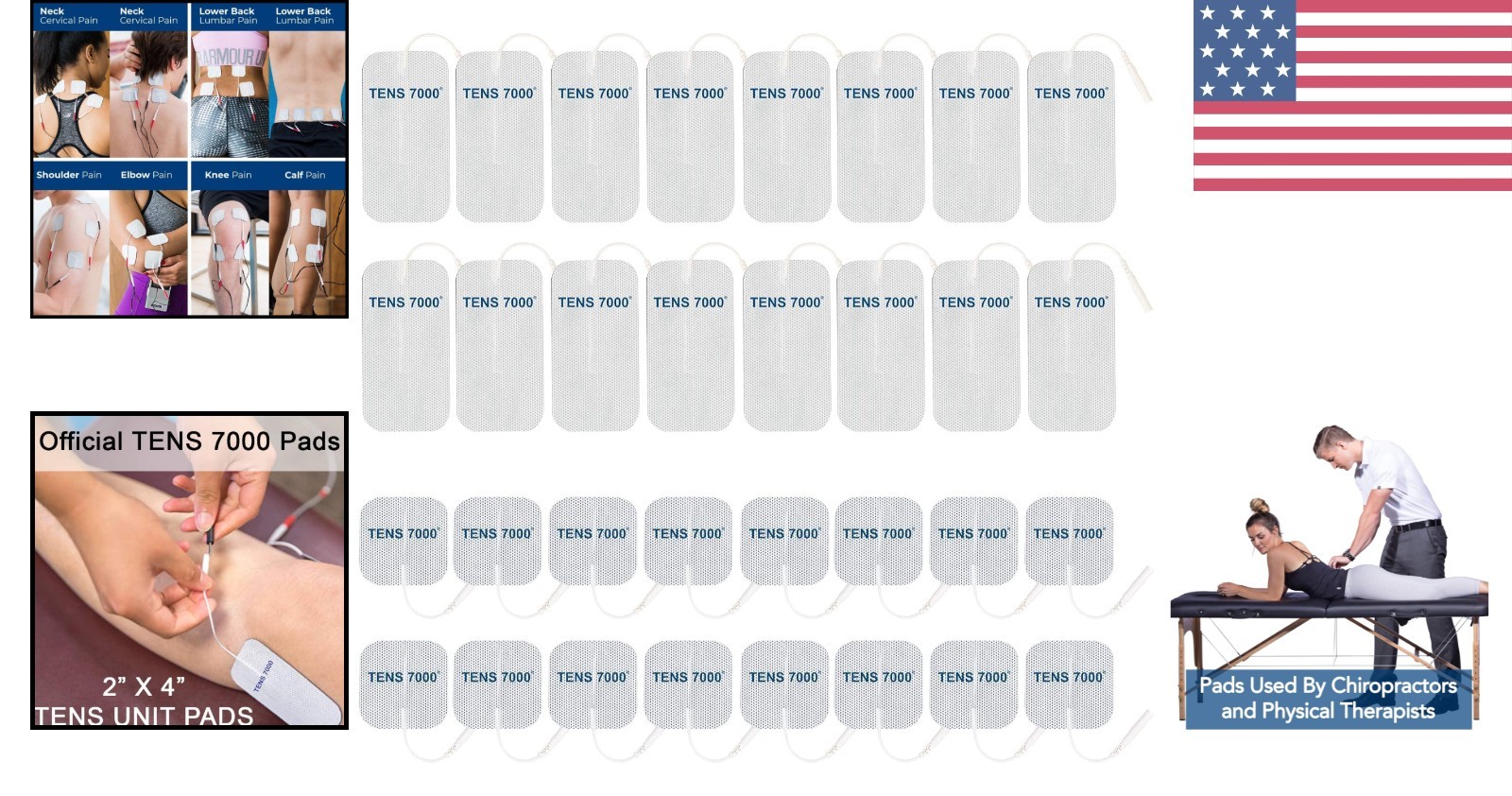 TENS Pad Replacement – 32 Count, Compatible with Most TENS Machines
