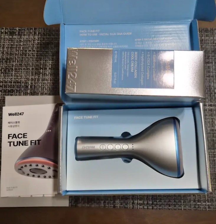 WELL247 Face Tune Fit EMS Microcurrent Face Lift Device + Peptide PDRN Boosting