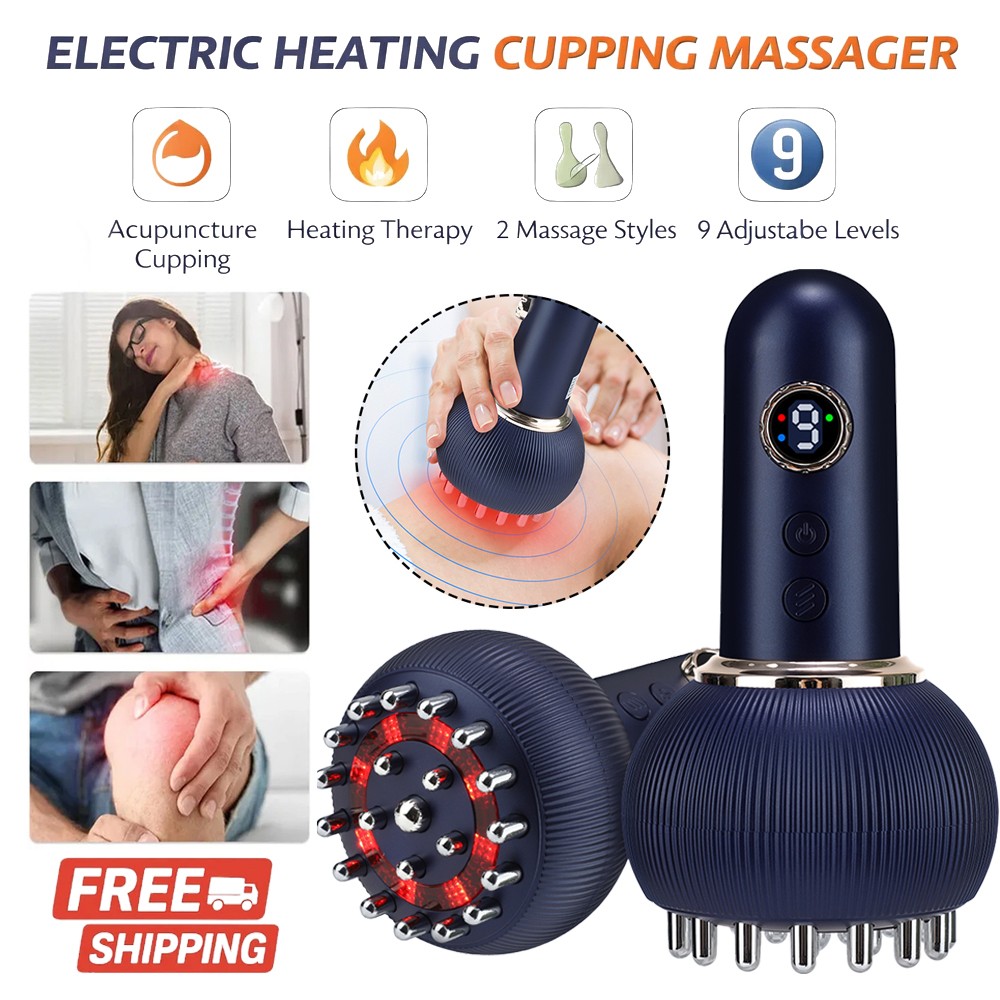 3-in-1 Electric Cupping Therapy Massager 9 Levels Hot Compress & Vibration & EMS