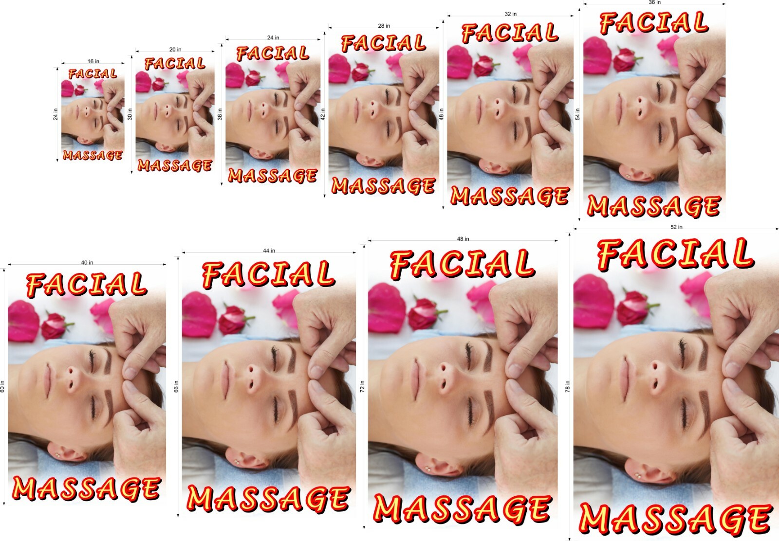 Massage 06 Photo-Realistic Paper Poster Sign Matte Non-Laminated Facial Vertical