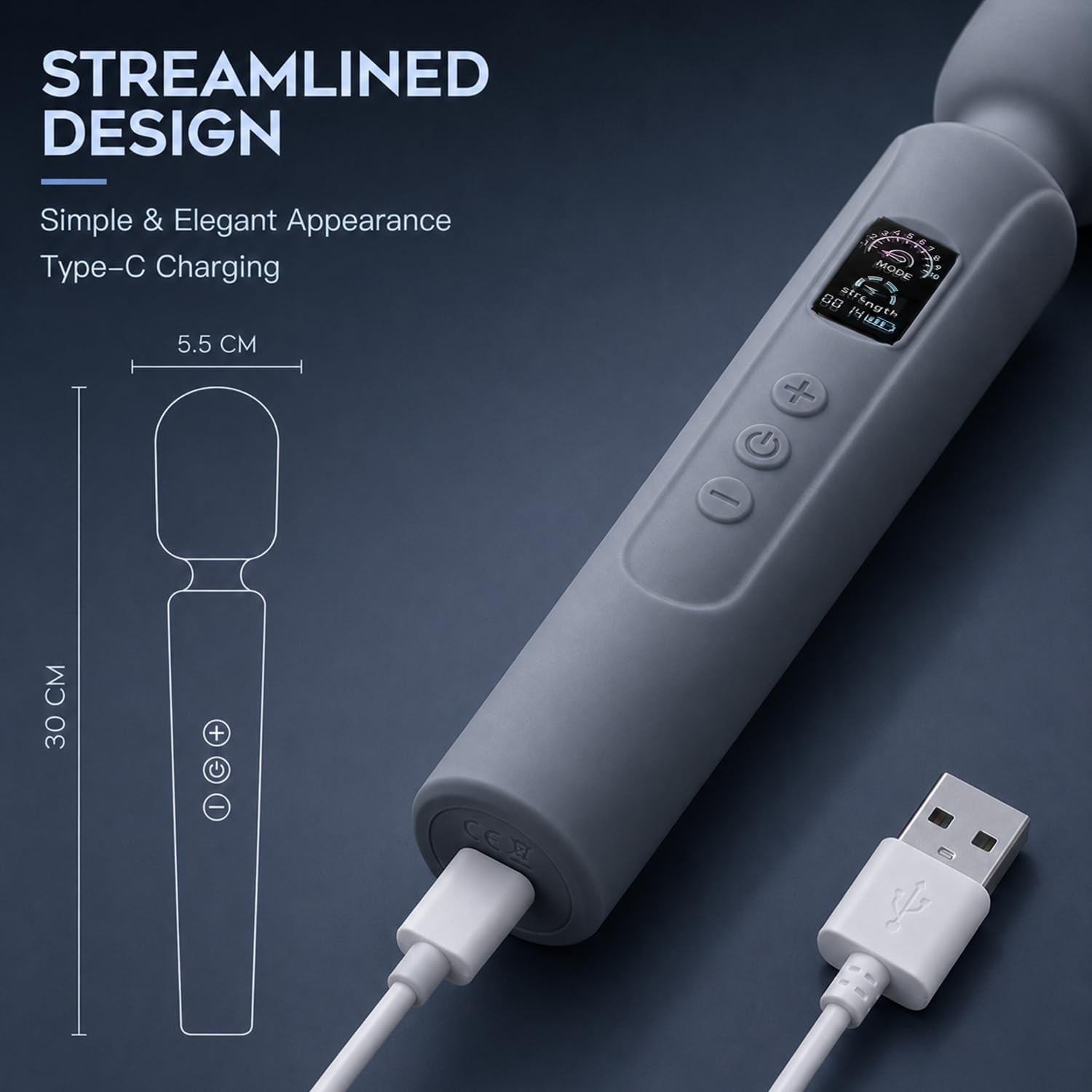 Cordless 10-Mode Handheld Massager for Ultimate Muscle Relaxation – Waterproof