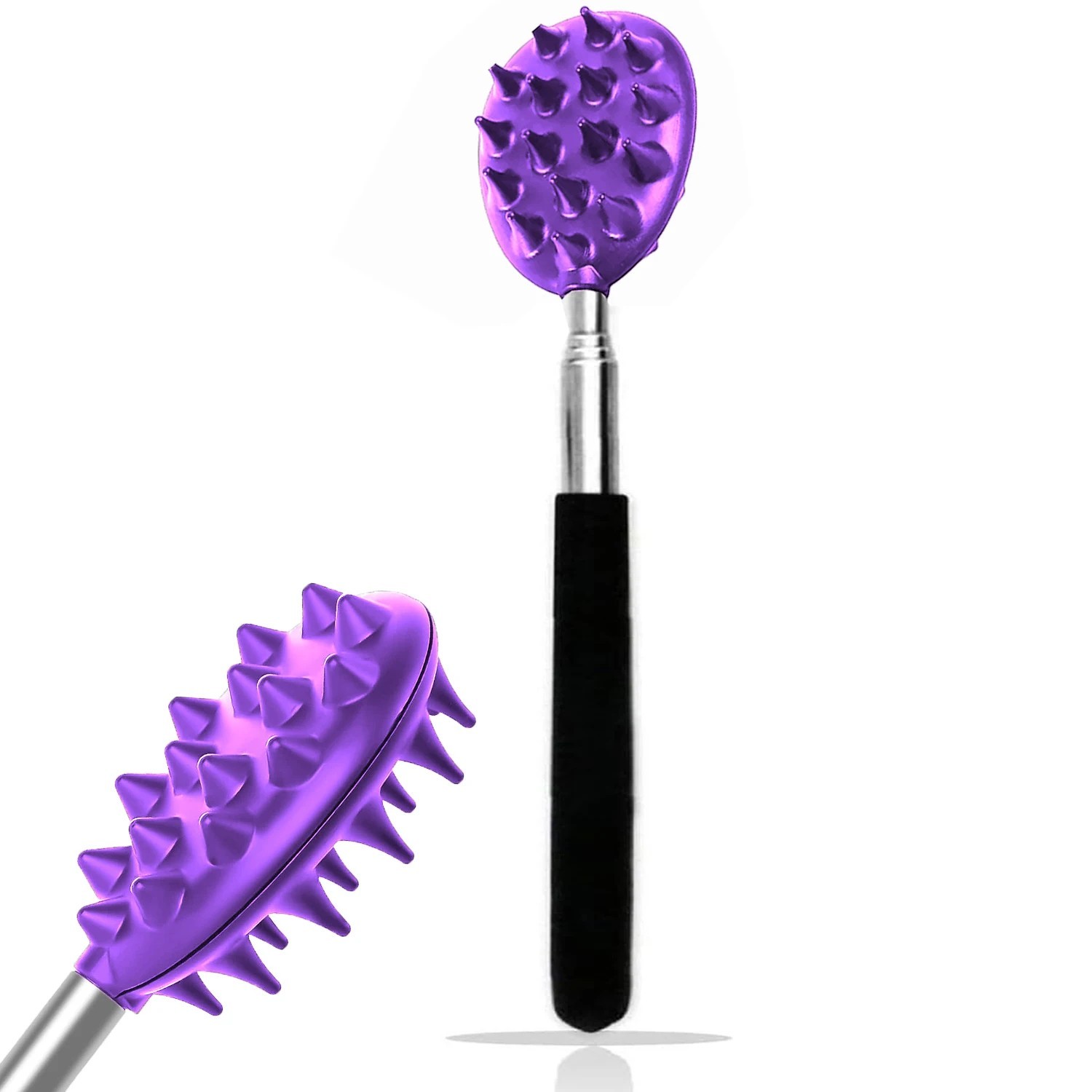 Extendable Cactus Back Scratcher Retractable Itch Stick with 1/4 & 1/2 Inch Spik