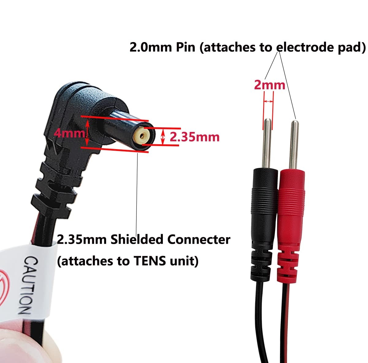 2Pcs/pack Replacement Electrode Lead Wires Connect Cables Pin 2mm For TENS El…