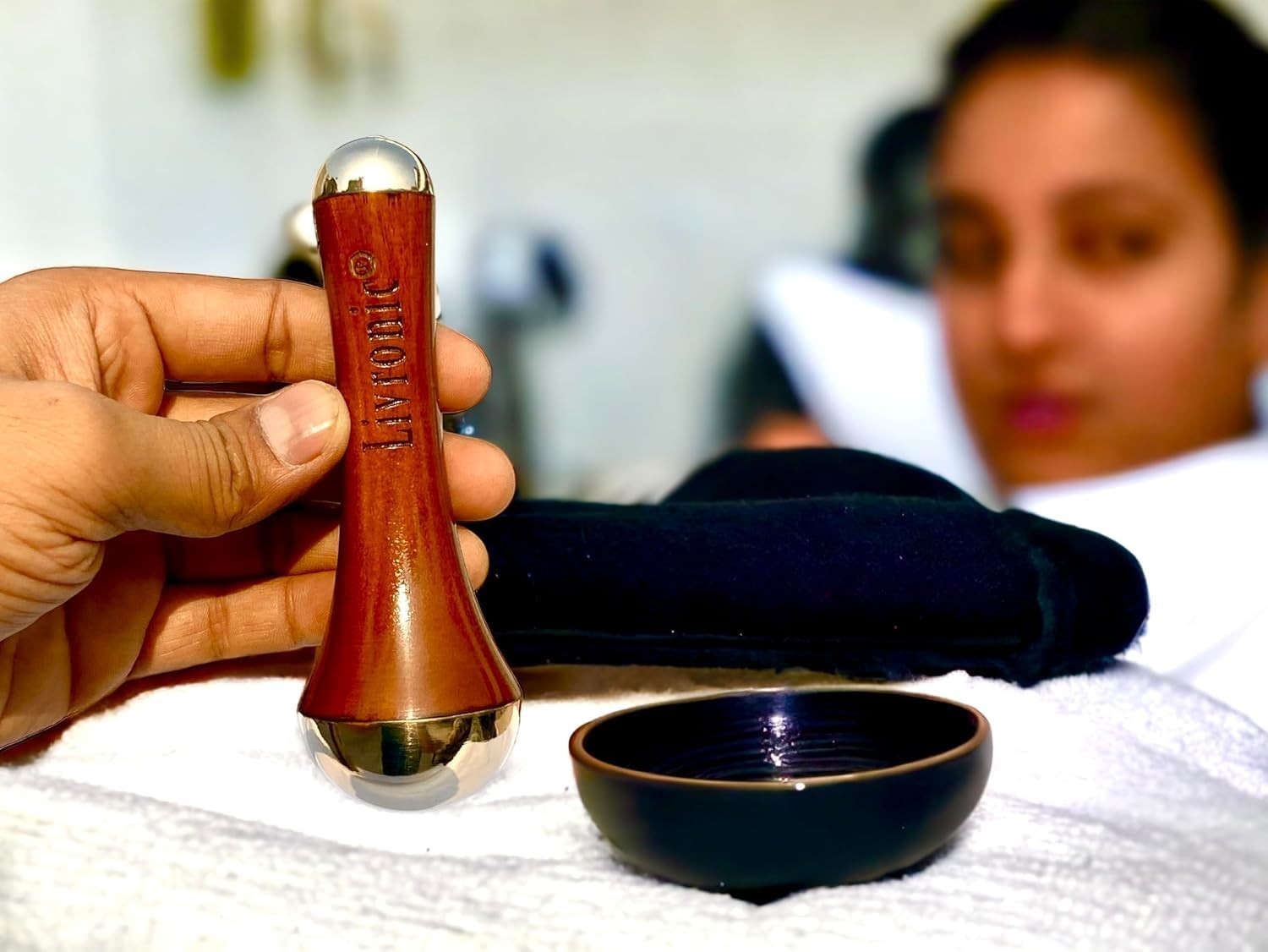 Livronic Ayurvedic Dual Kansa Wand massager | Both Side Bronze Cap Facial,Neck
