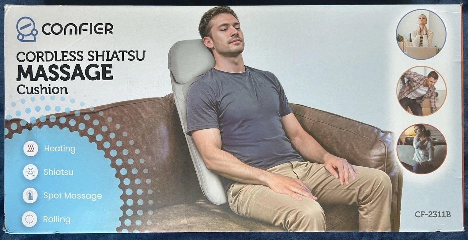COMFIER Cordless Shiatsu Massage Cushion CF-2311B