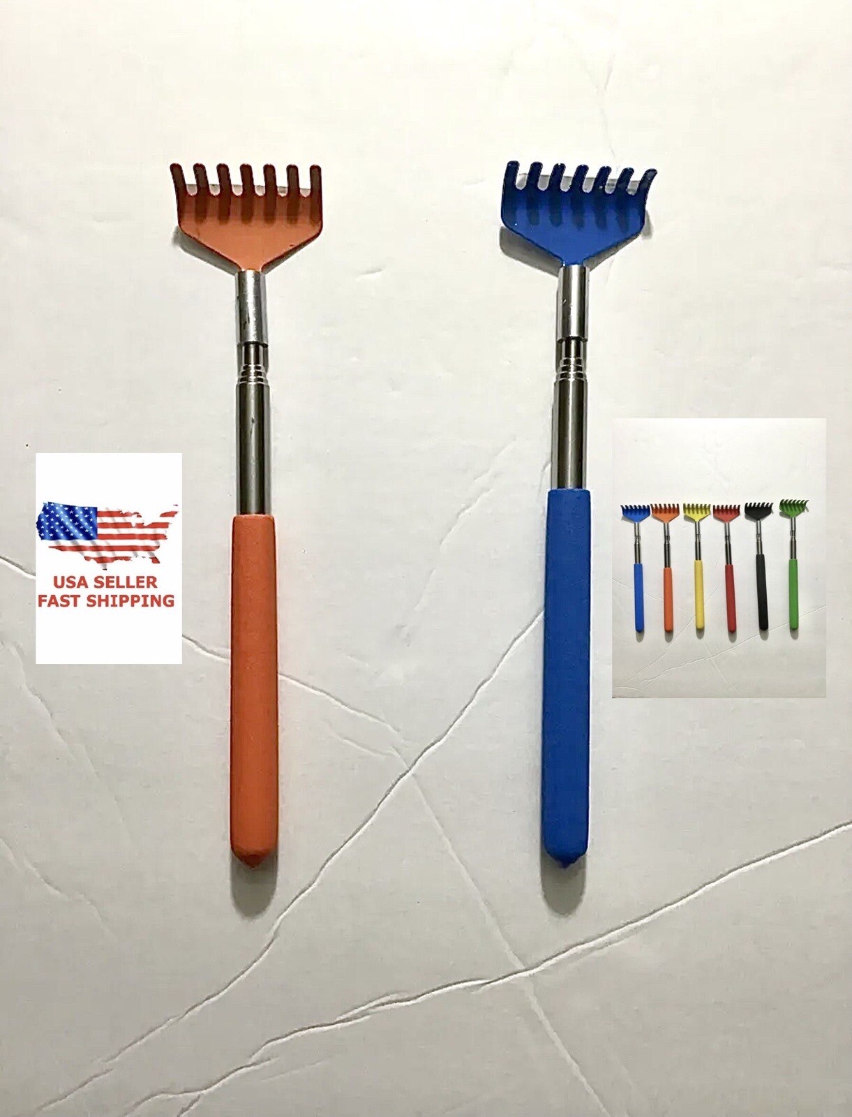2 PC COLORFUL HANDY BACK SCRATCHERS 23” EXTENDABLE – 6 COLORS AVAILABLE