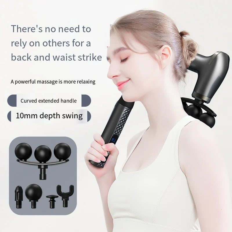 3 Head Massage Gun with Extension Handle, 12MM Massage Gun Deep Tissue, Back