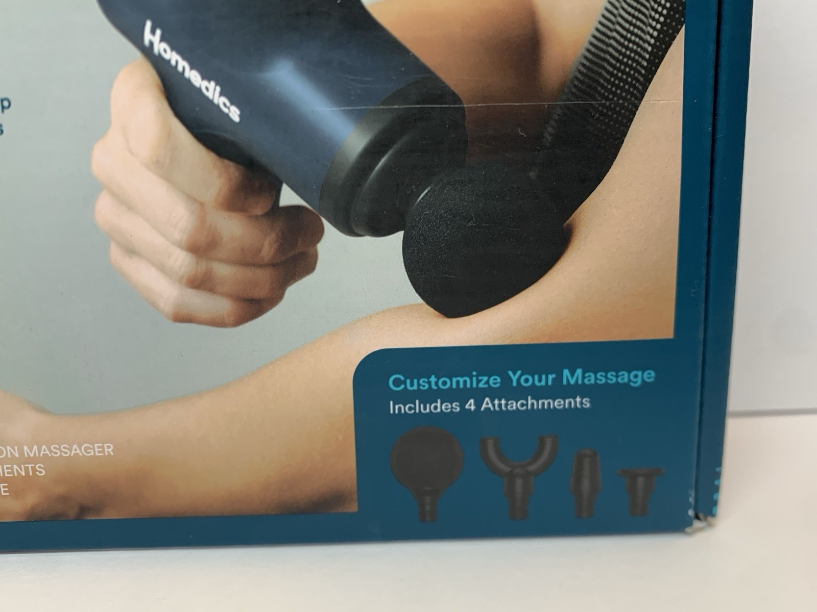 Homedics Essential Percussion Massager w/4 Attachment Heads, Complete Relief NEW