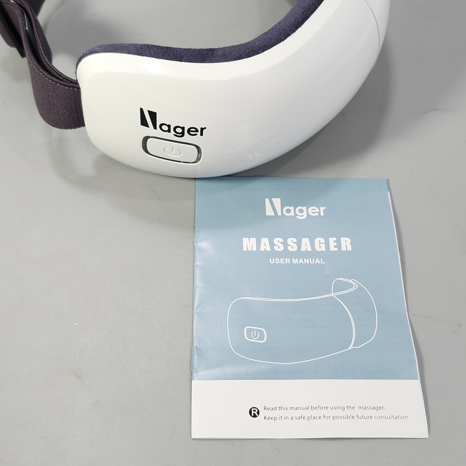 Nager Eye Massager HFR-YBB Heated Relaxing Sound Portable Rechargeable White 5V