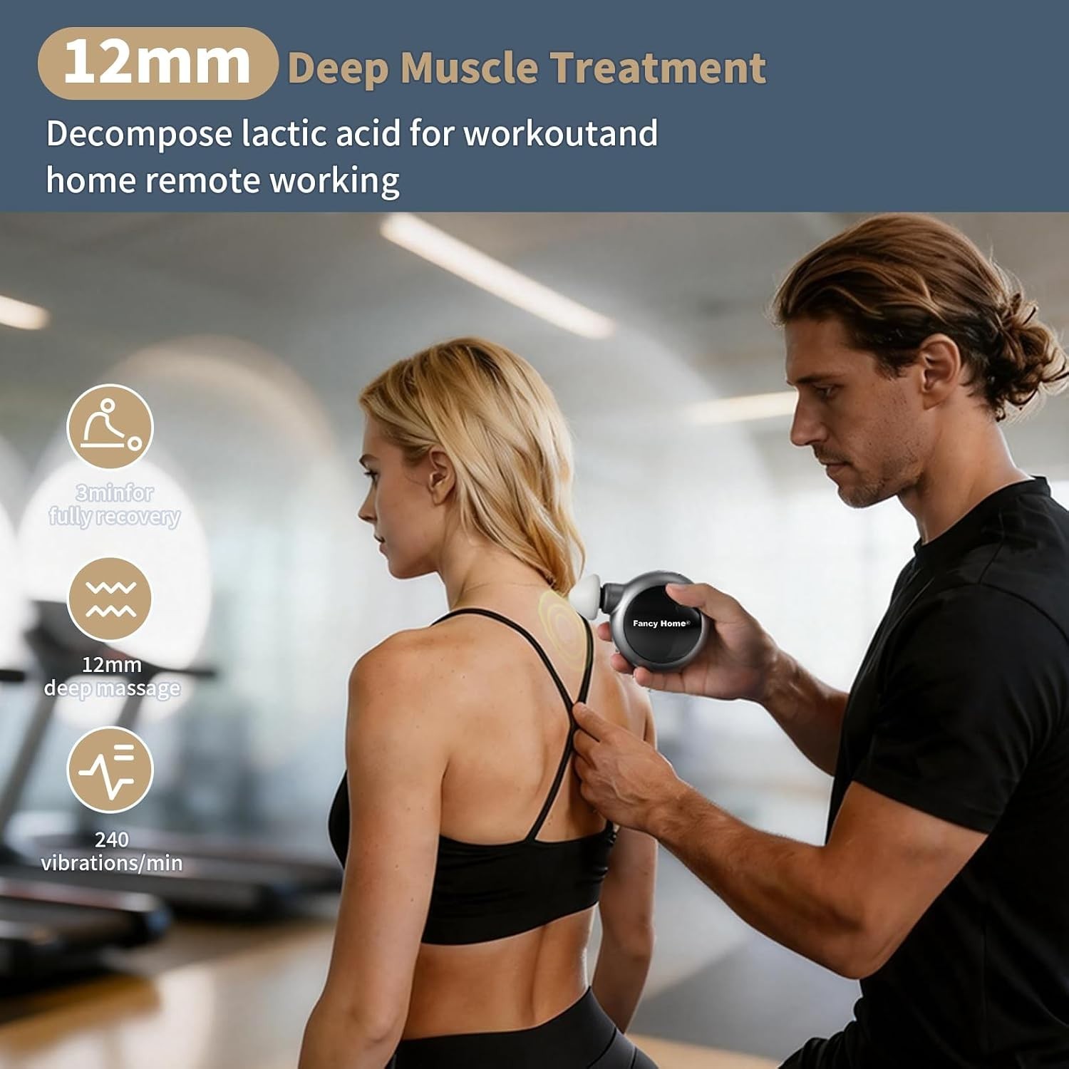 Mini Massage Gun with 580mAh Battery Lightweight Handheld for Home and Travel