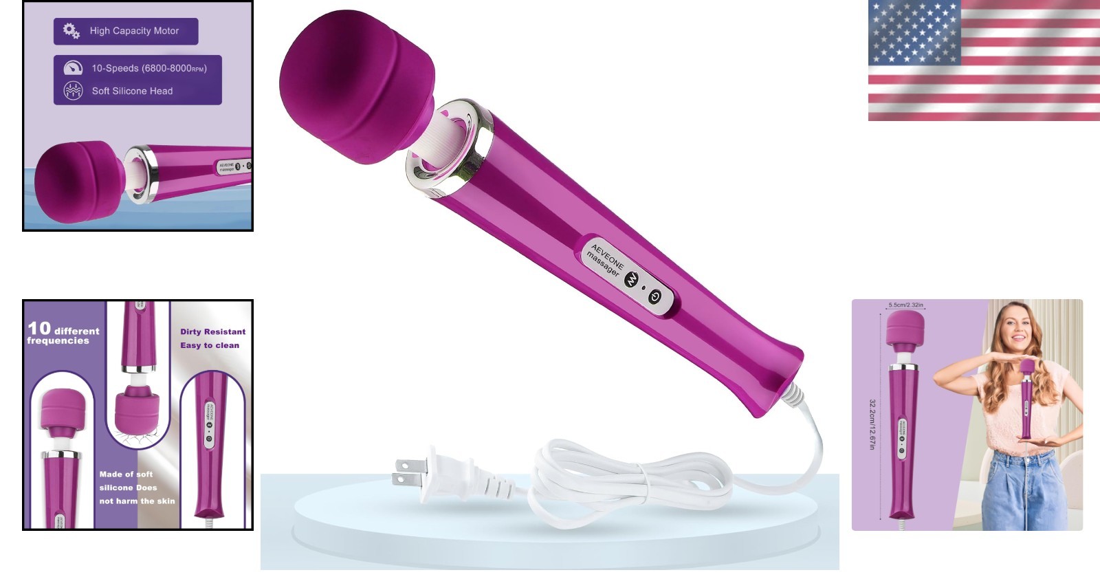 Powerful Personal Vibration Massager for Back Pain Sports Recovery 12.5 Inches