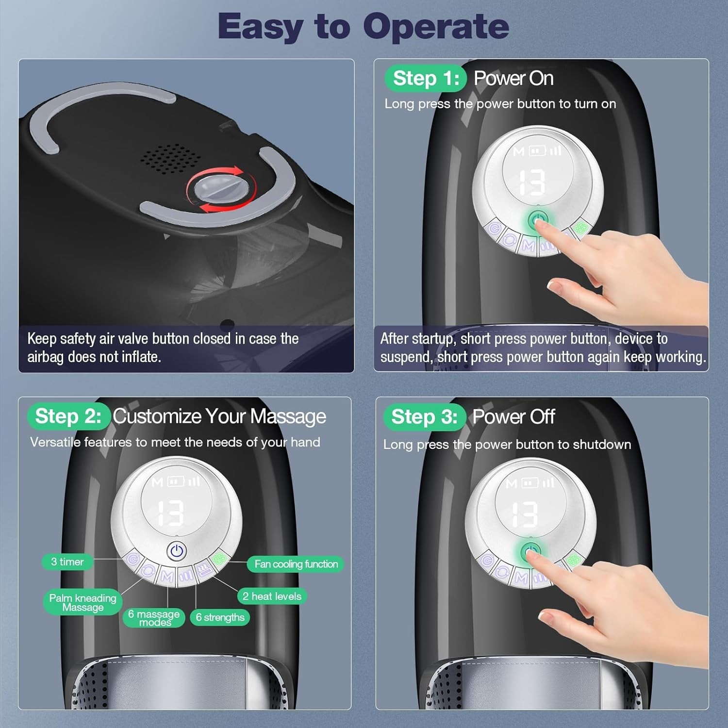 Hand Massager with Heat and Compression, 3D Machine for Arthritis and Carpal
