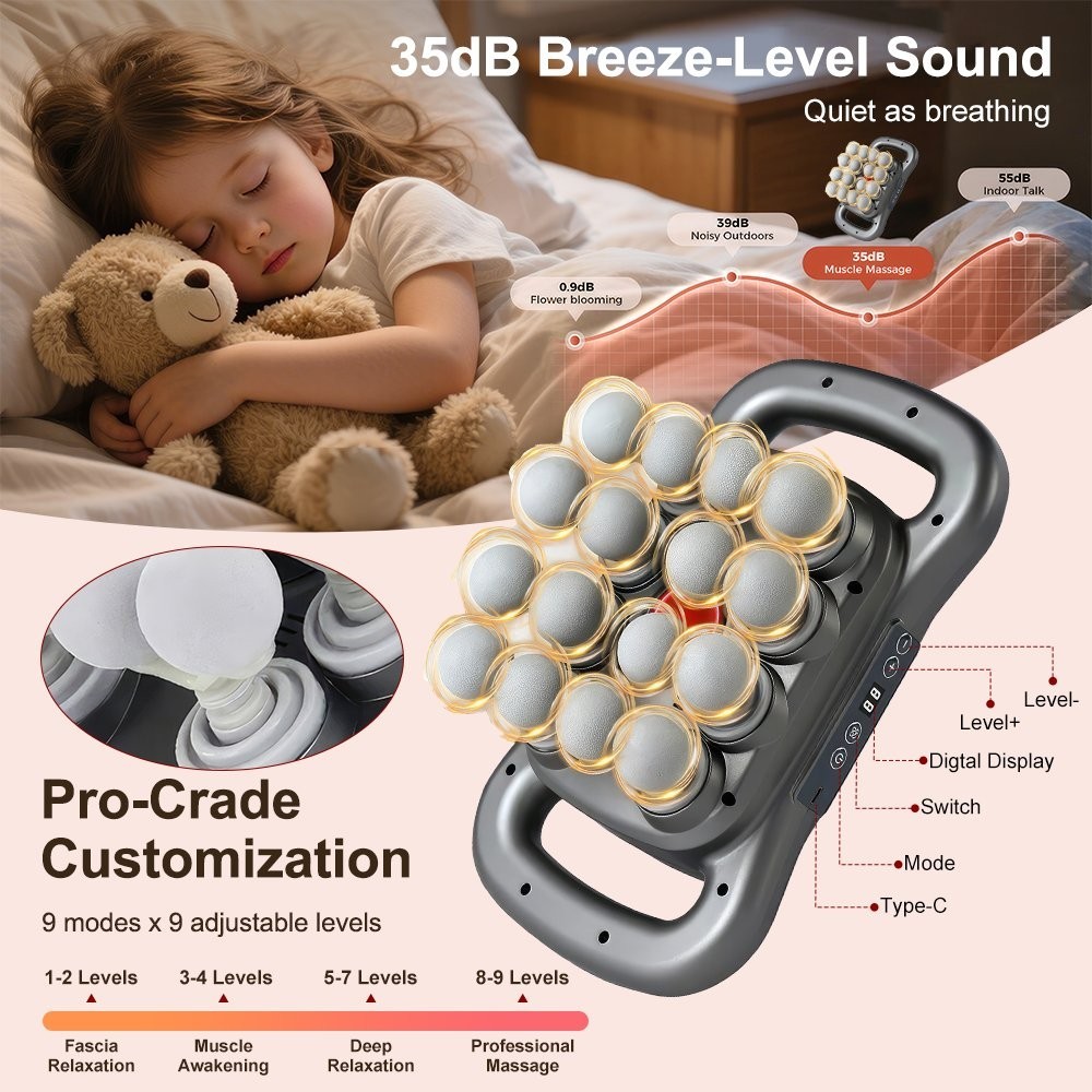 NEW Back 16Head Massage Gun Deep Tissue Percussion Massager, Electric Massage