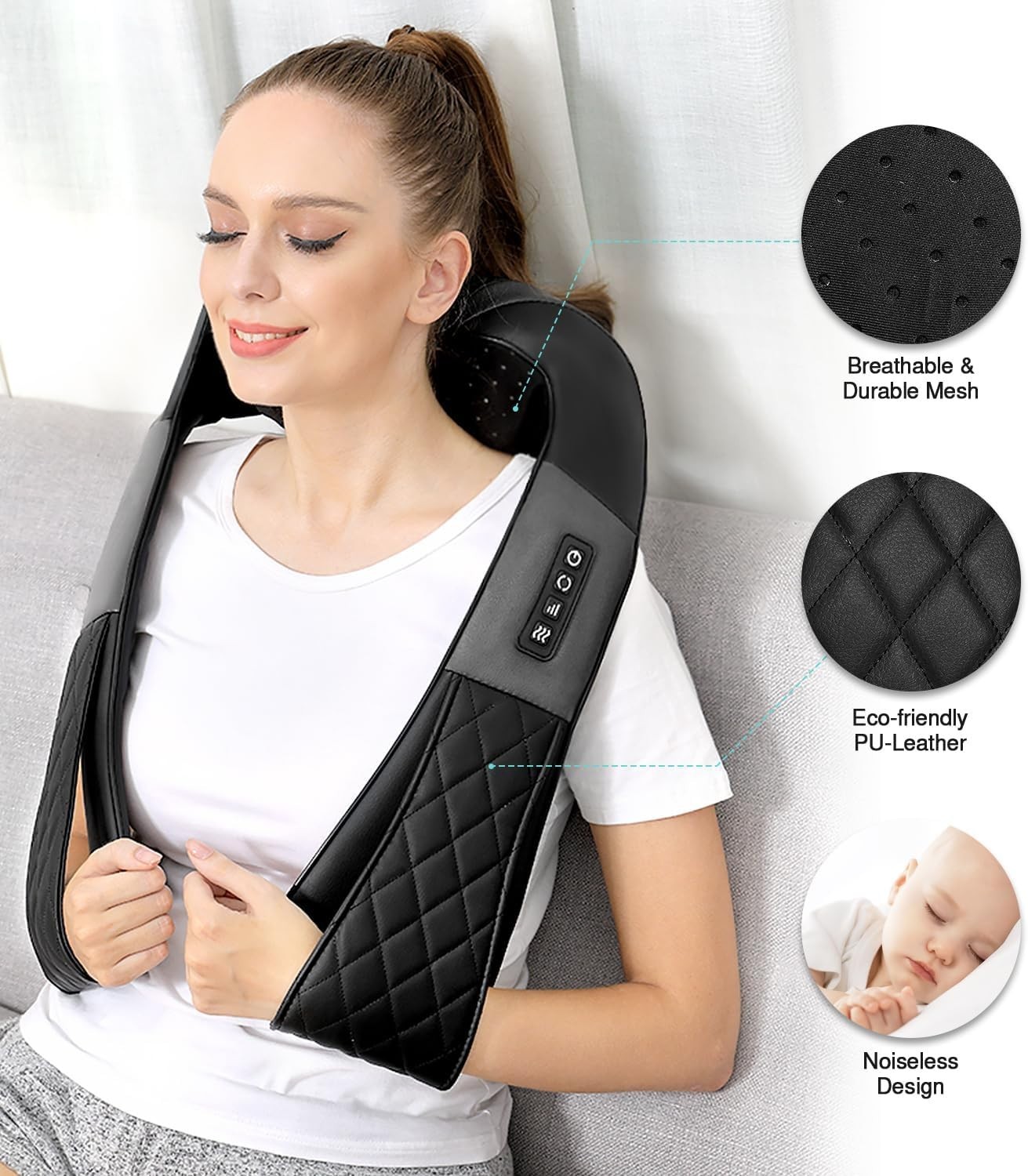 Portable Shiatsu Neck Massager with Bi-Directional Control – Pain Relief at Home