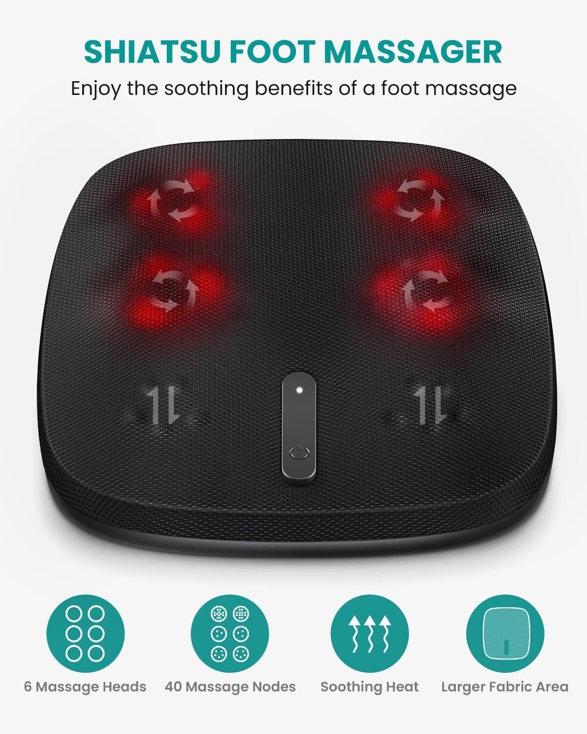 Masajeador Eléctrico De Pies Shiatsu Con Función De Calor Calmante Incorporada