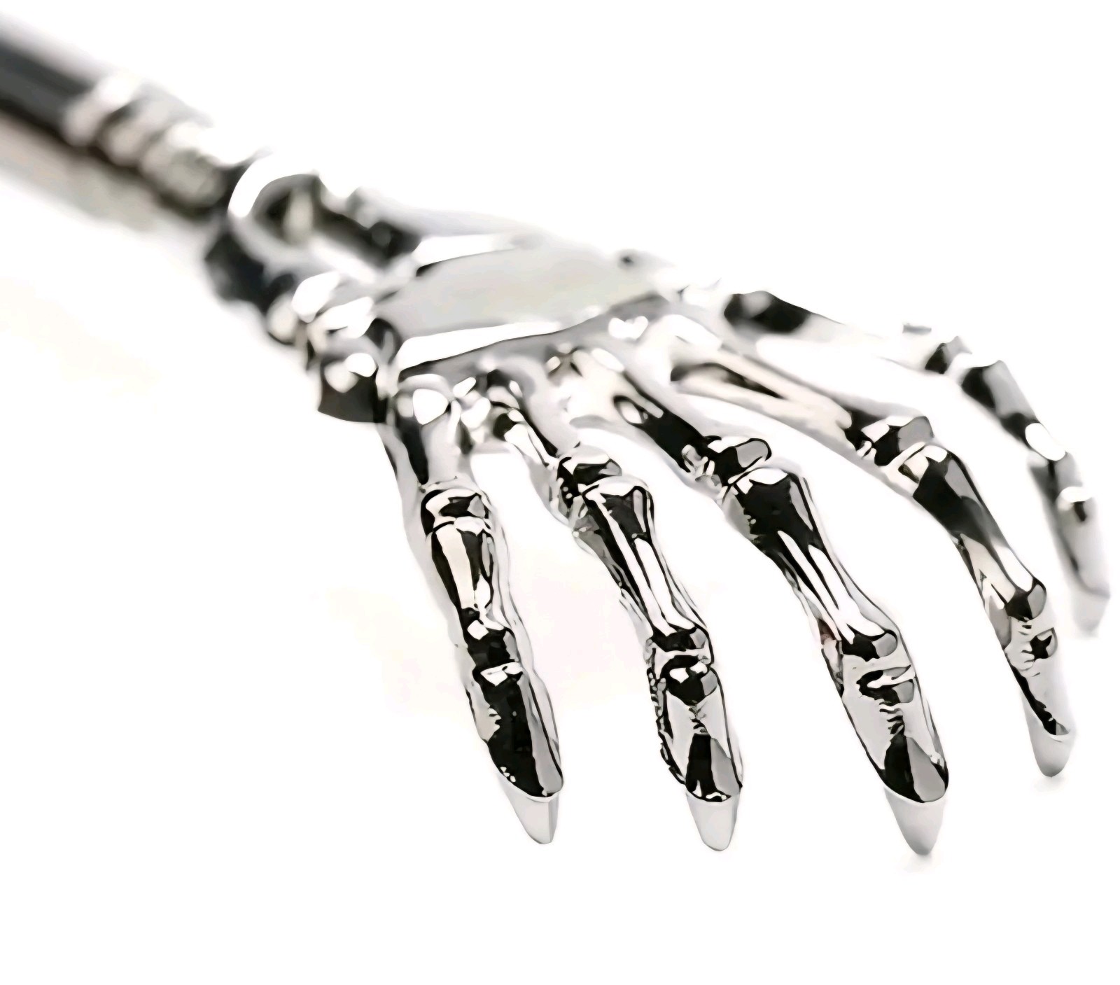 2 Pack Skeleton Hand Back Scratchers Metal Extendable Telescopic Gift Claw Men