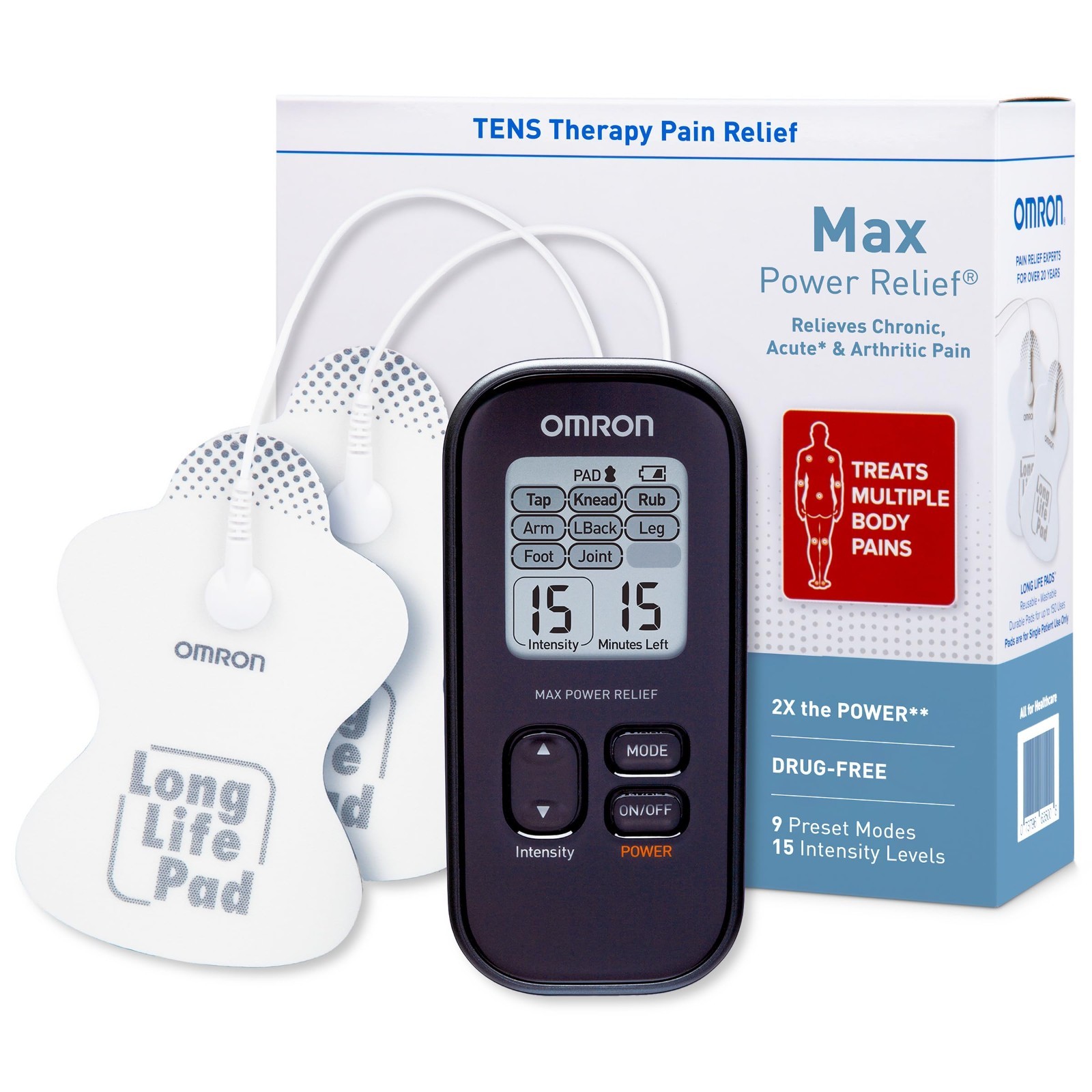 Portable TENS Unit Muscle Stimulator – Drug-Free Pain Relief, Electric Massager,