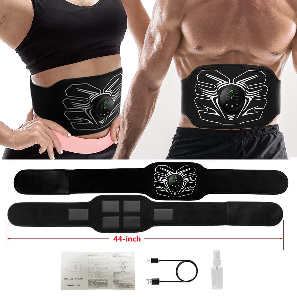 Abs Stimulator, Portable EMS Abdominal Muscle Toner for Home and Office Fitness,