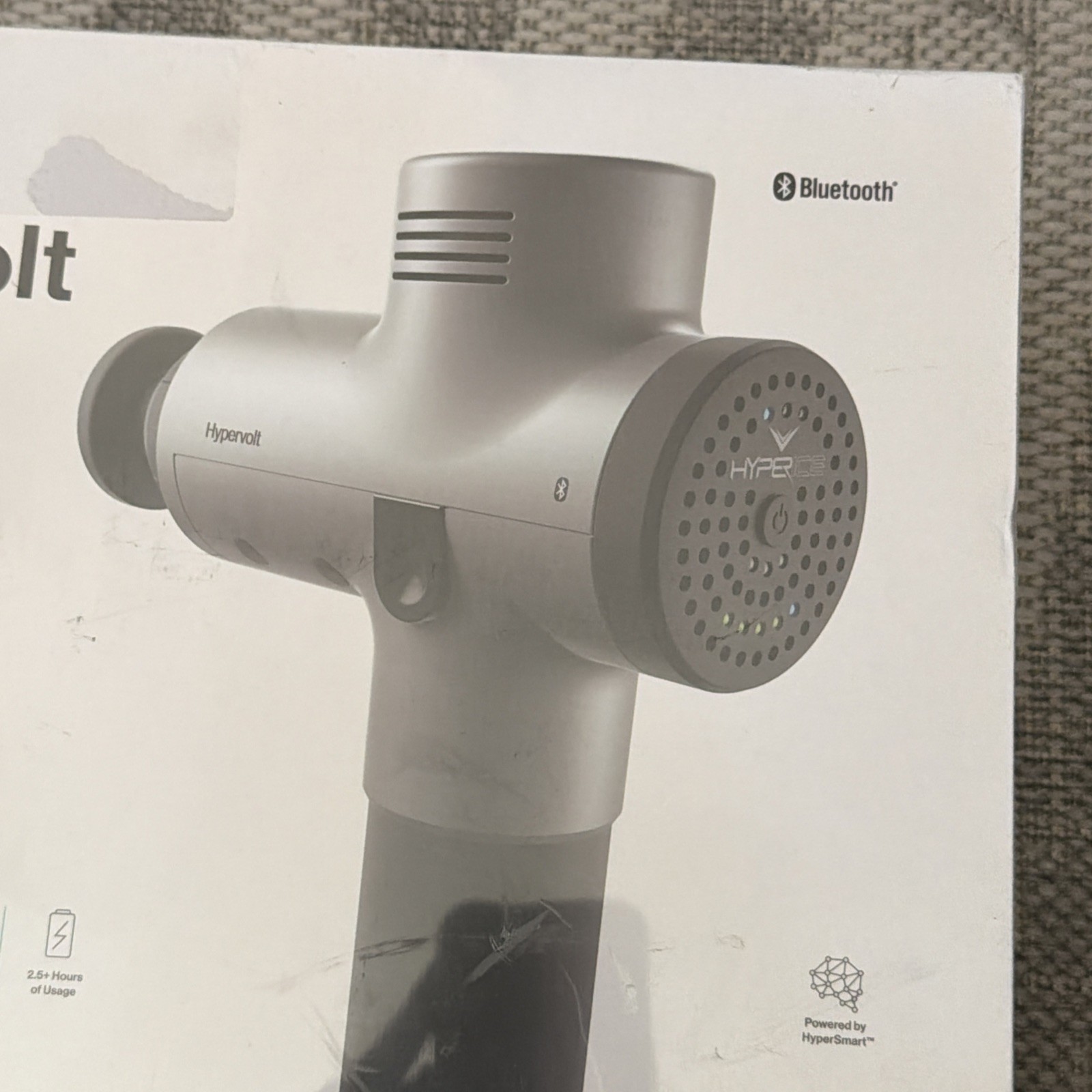 Hyperice Hypervolt BT Bluetooth Cordless Handheld Percussion Massage Gun 5 Heads