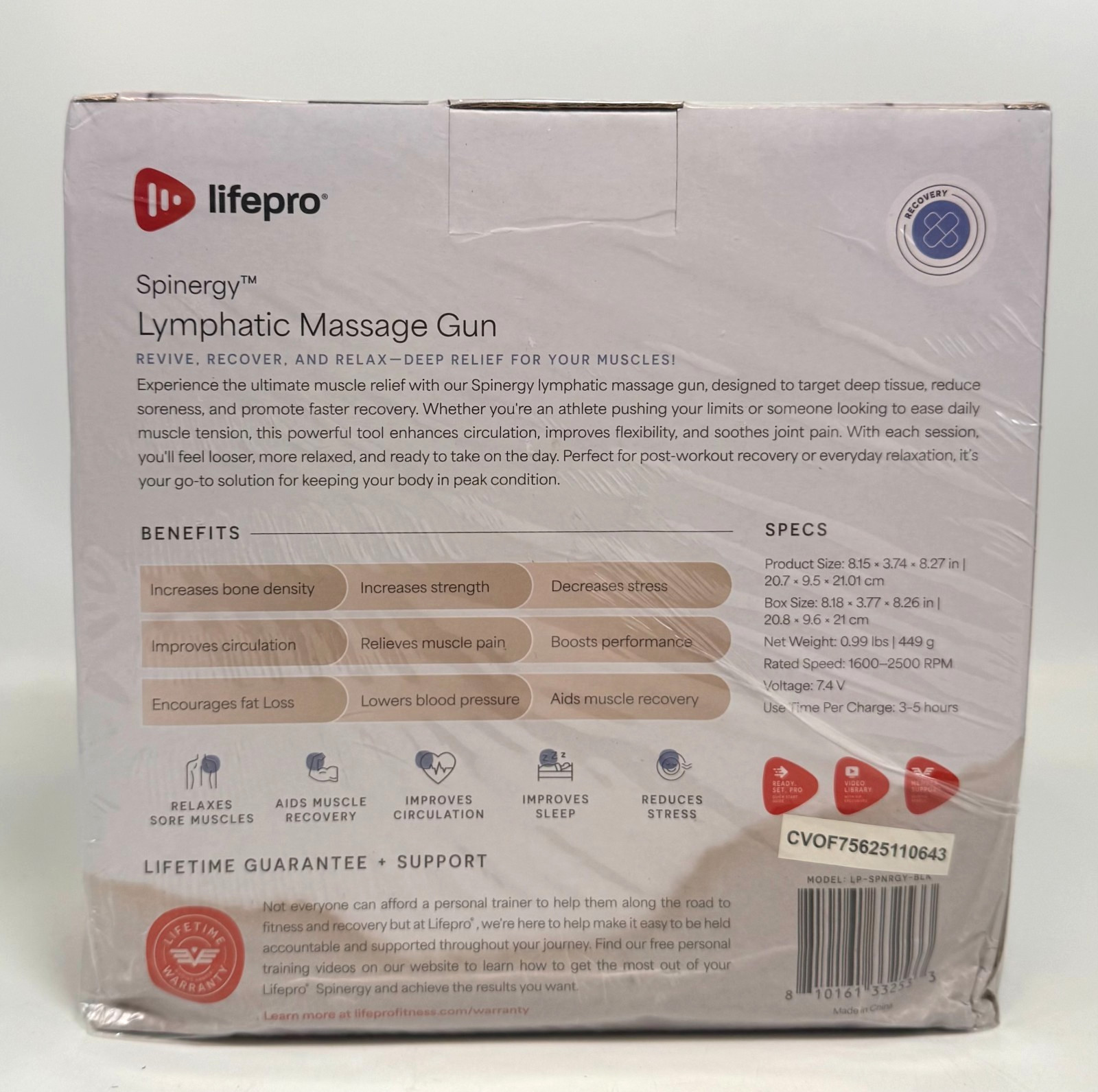 LifePro Lymphatic Drainage Massager Anti Cellulite Massage Tool NEW Damaged Box