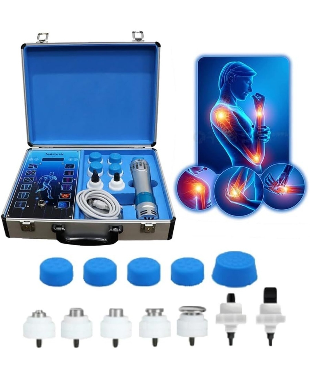 Touch Screen Focused Shockwave Therapy Machine 7 Heads ED Treatment Pain Relief