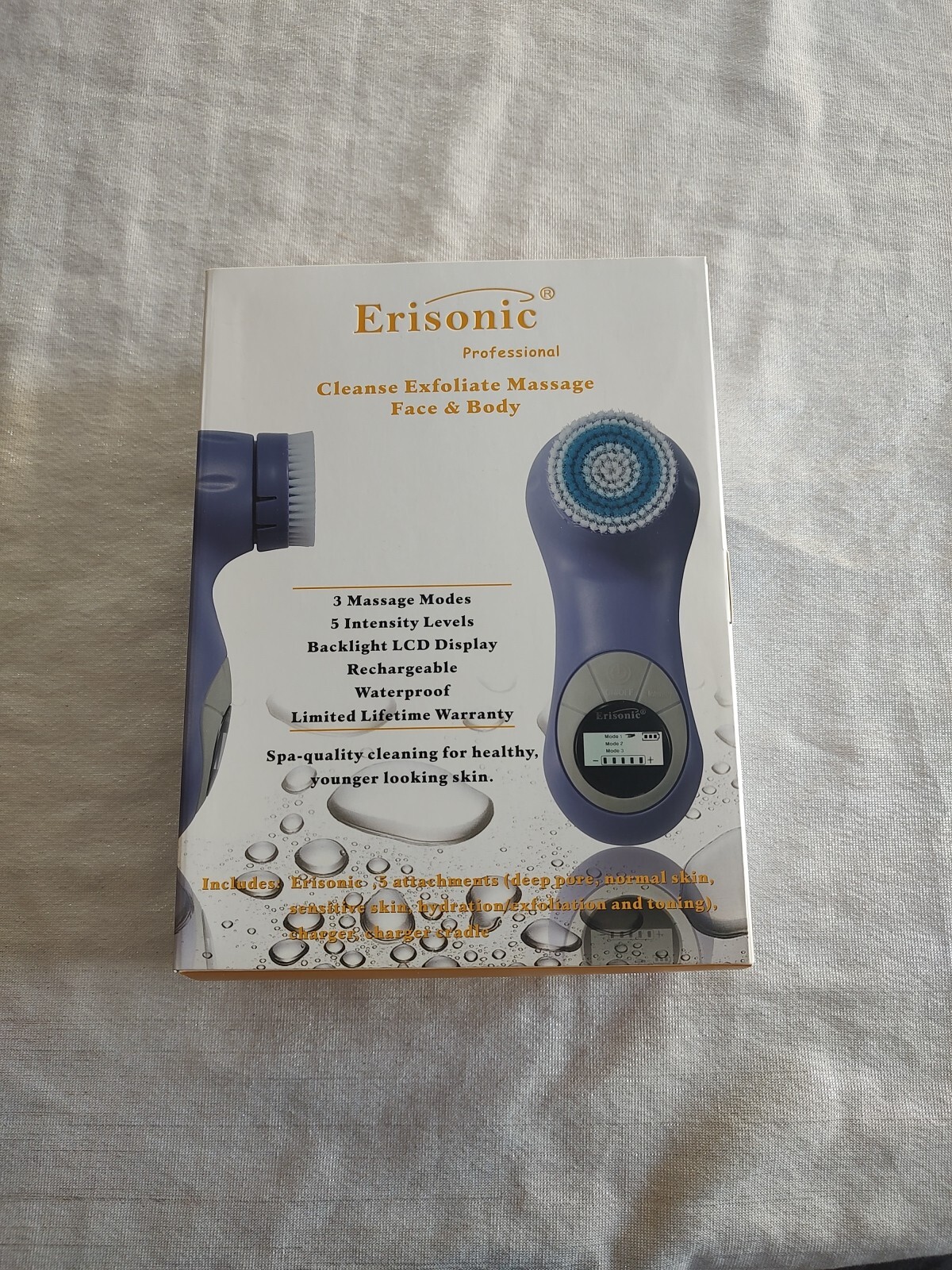 Erisonic Face Body Exfoliator Massager Rechargeable Multi-function Brush