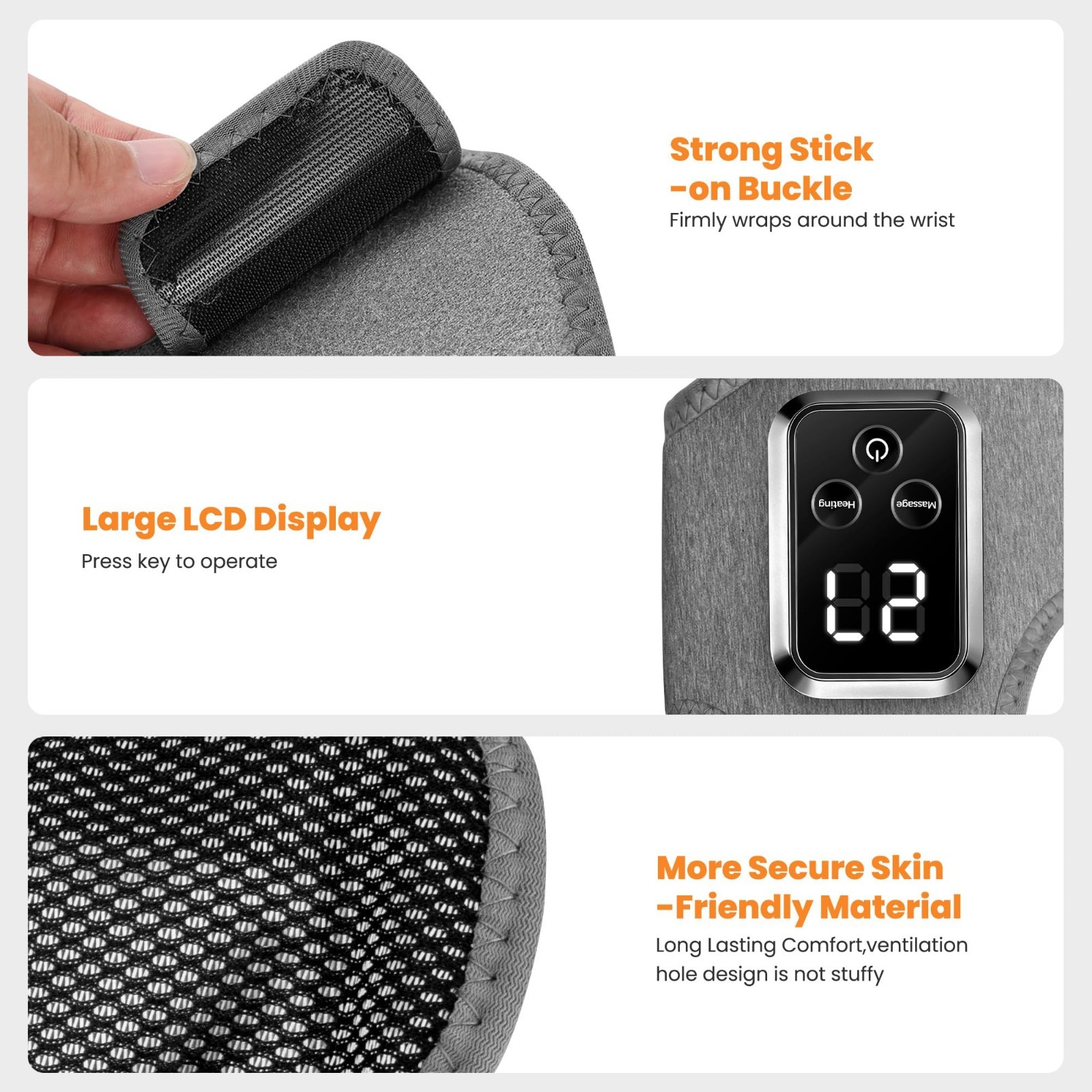 2-in-1 Foot Massager & Warming Wrap – Portable Ankle Massager, 3 Modes, 4 Heat L