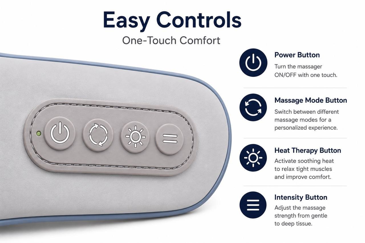 Cordless Neck & Shoulder Massager with Heat – Deep Tissue Relaxation