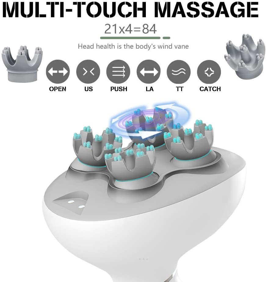 Rechargeable Waterproof Electric Scalp Head Massager Deep Tissue Relaxation