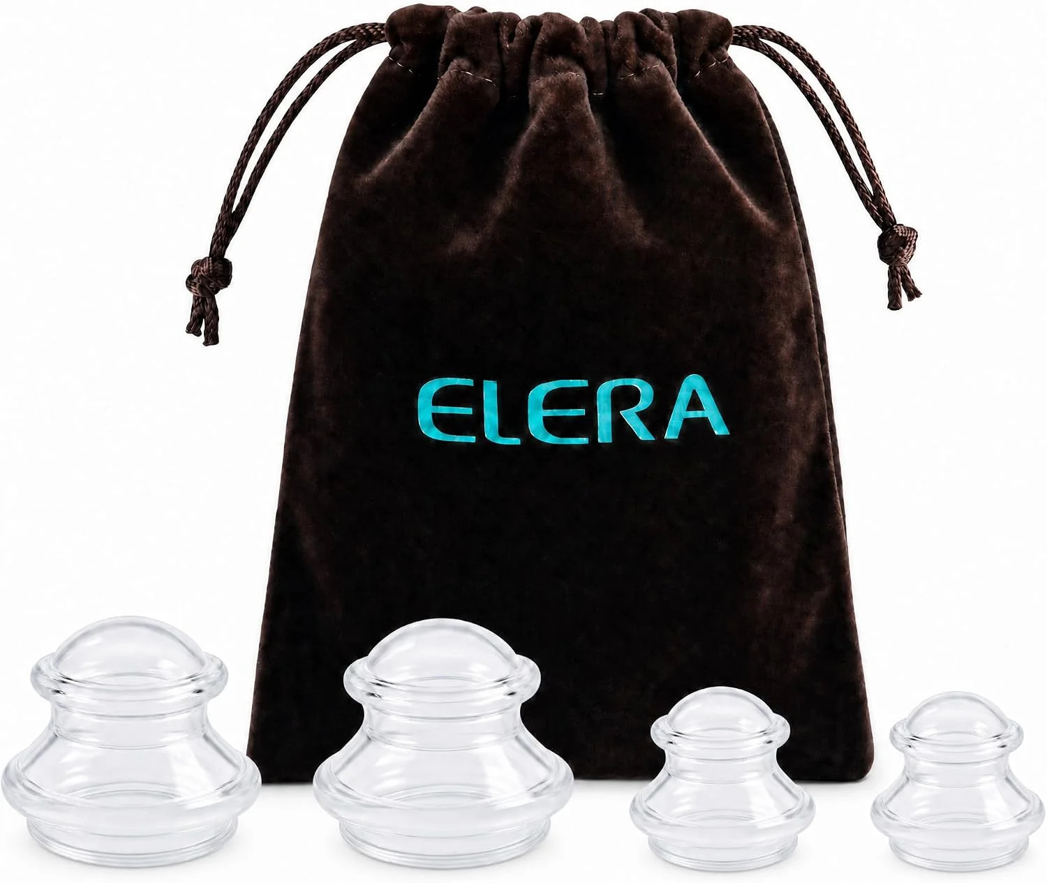 ELERA Silicone Cupping Set for Face & Body, 4 Pcs Facial Cupping Therapy Kit, Ly