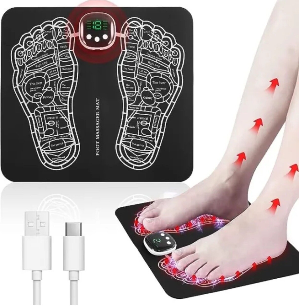 Phixnozar EMS Foot Massager Mat with 8 Modes and 19 Intensity Levels