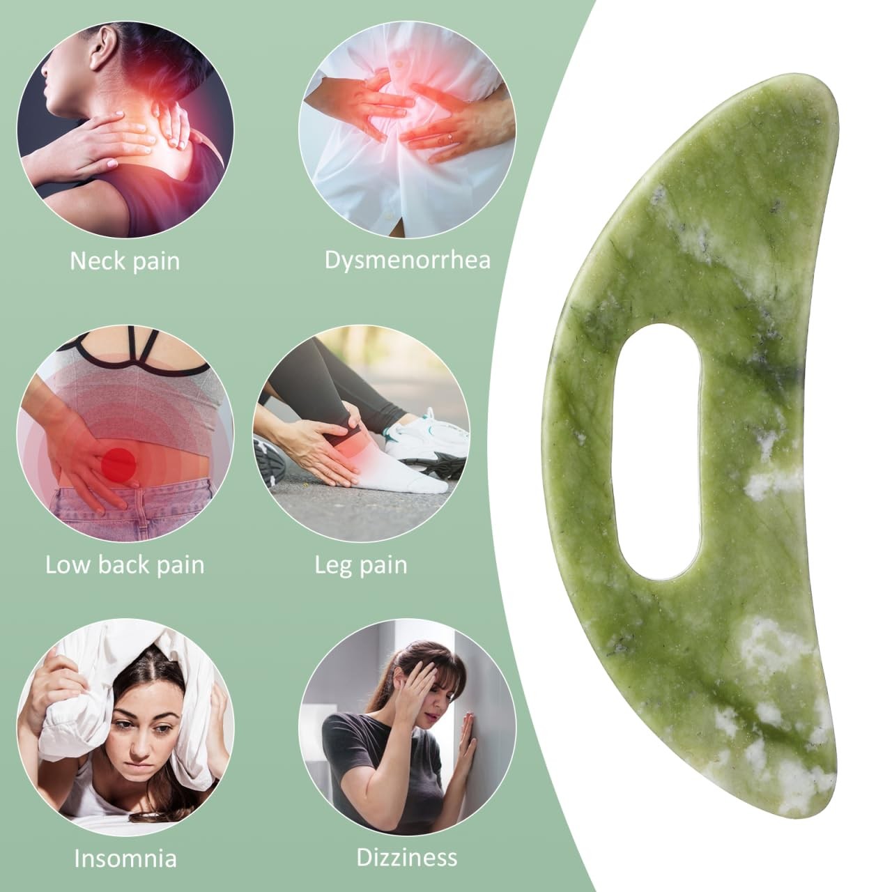 Gua Sha Tool 4.33 Inch Massage Scraping Board for Neck Eyes and Body Muscle P…