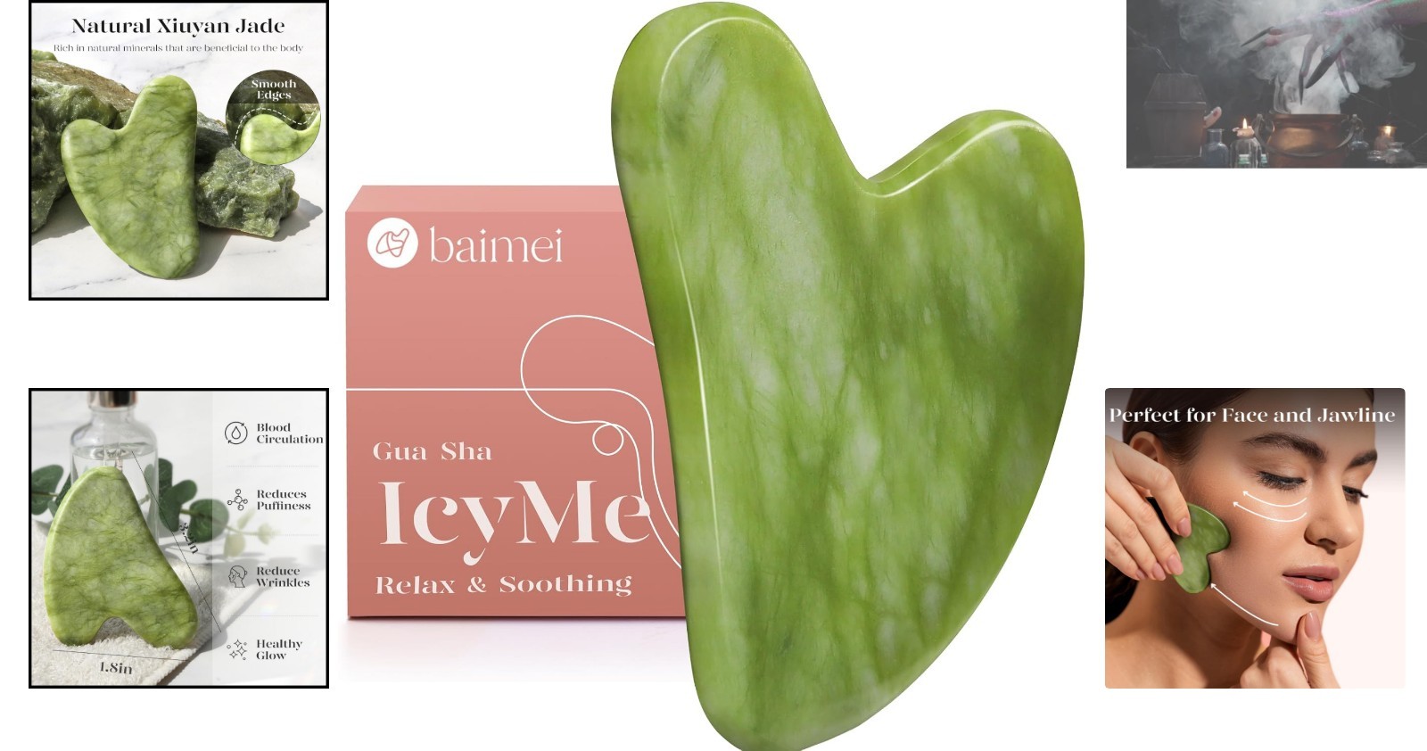 Xiuyan Jade Gua Sha Facial Tool – Relaxation & Sculpting for All Skin Types